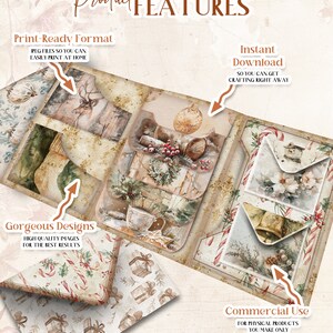 Beige Christmas Junk Journal DELUXE Kit Holiday Junk Journal Neutral ...