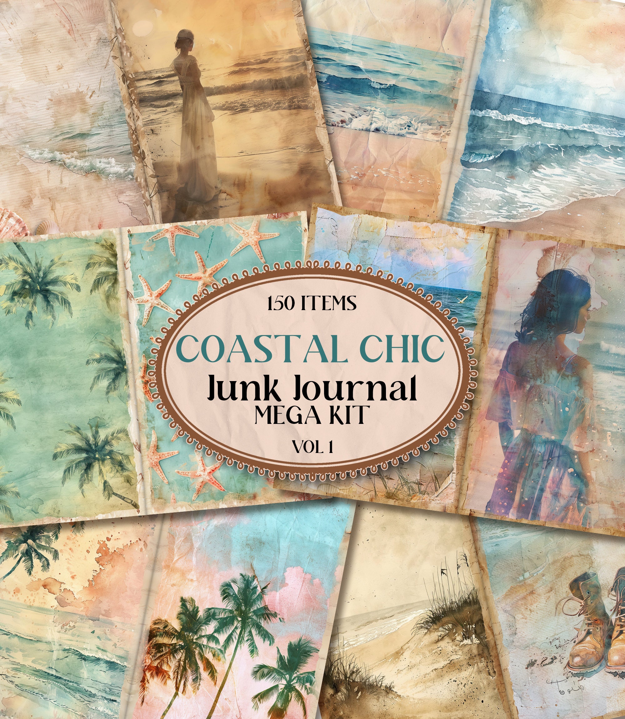 Coastal Chic Junk Journal Pages Printable Shabby Chic Junk Journal ...