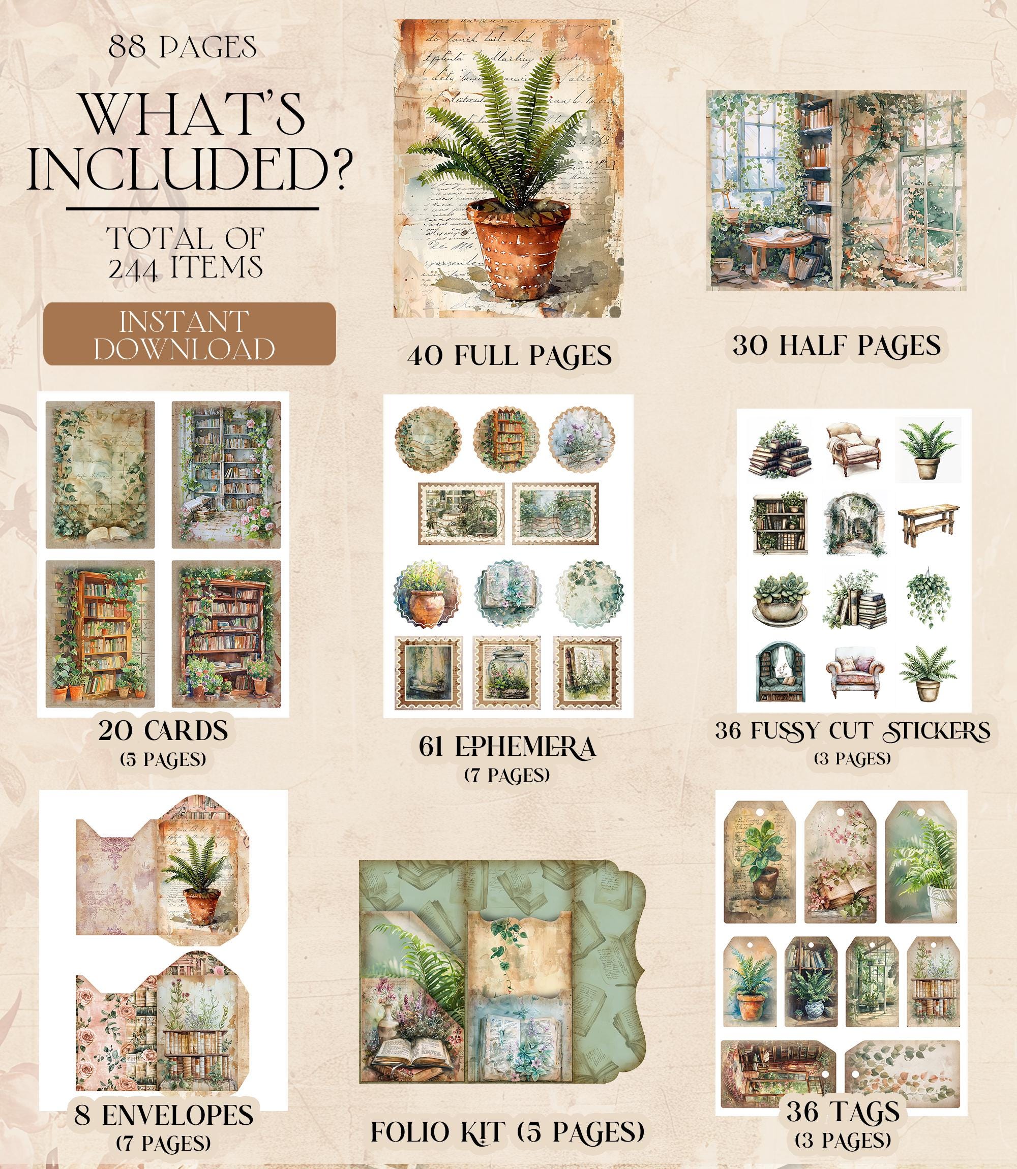 Garden Junk Journal Kit Spring Folio Junk Journal Kit Printable English ...