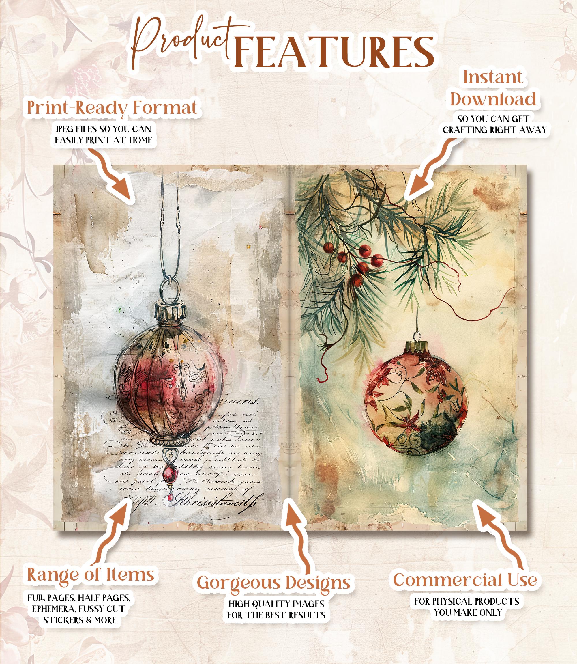 Christmas Junk Journal Kit Printable Holiday Junk Journal Christmas ...