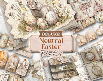 Kit diario di Pasqua neutro Kit diario di Pasqua DELUXE Pagine di Pasqua stampabili Kit diario di Pasqua Coniglio di Pasqua Kit diario di Pasqua Uovo di Pasqua [VF153]