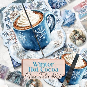 Kit diario invernale Junk Journal Folio Kit diario invernale Wonderland Junk Journal Kit diario Junk Cocoa Folio Pagine stampabili Kit diario Snowflake Folio [VF143]
