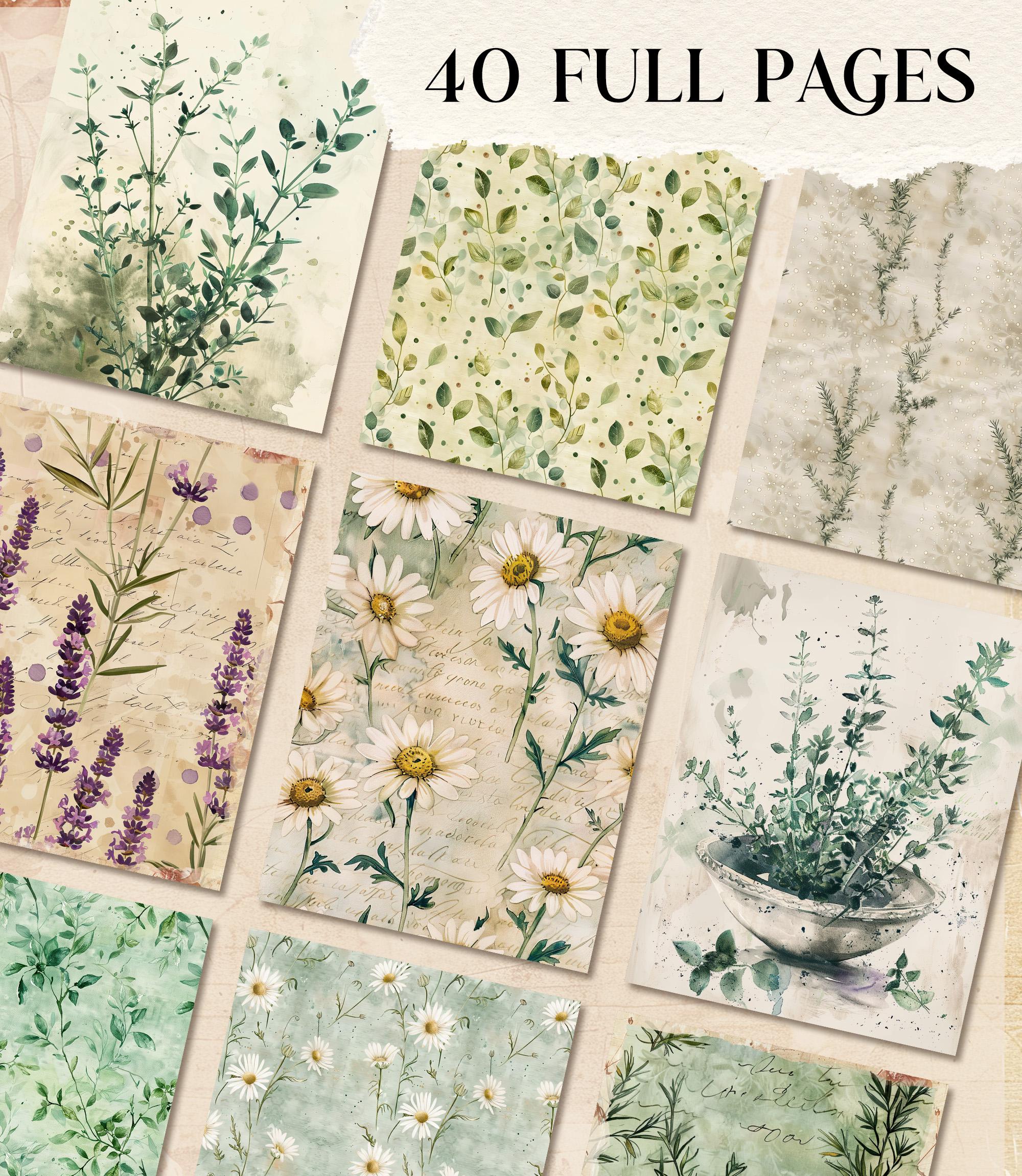 Herb Junk Journal Kit Herb Folio Junk Journal Kit Printable Botanical ...