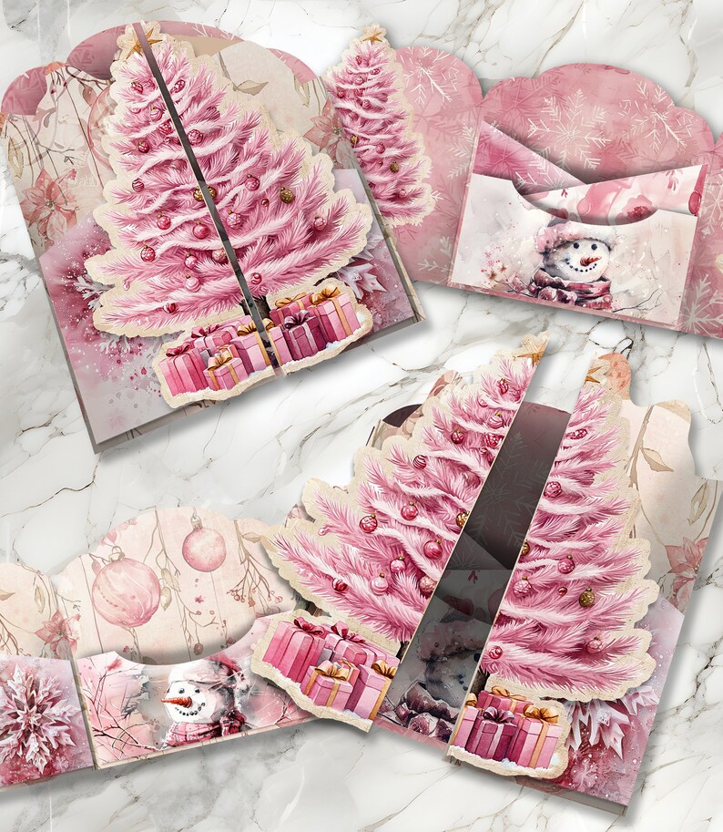 Pink Christmas Junk Journal Kit Christmas Folio Junk Journal Kit ...