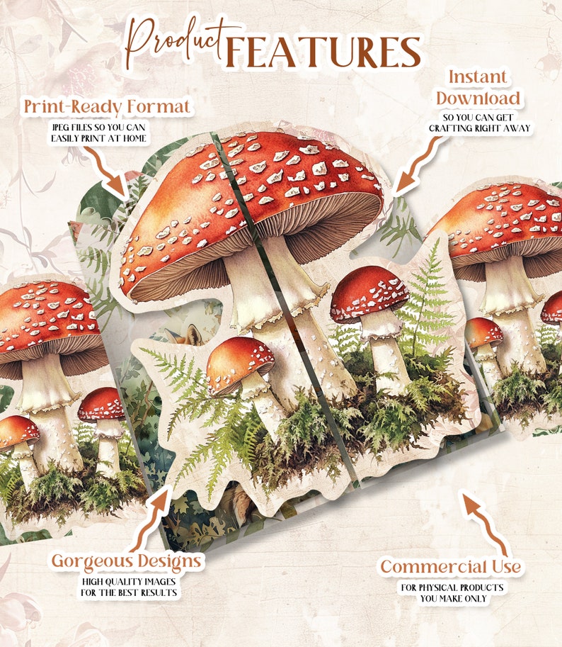 Mushroom Junk Journal Kit Fern Forest Folio Junk Journal Kit Printable ...