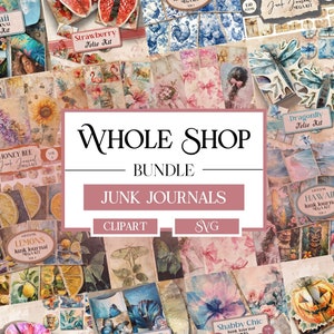 Bundle de carnets de voyage, nature florale, kits de carnets de notes folio éphémères, pages imprimables, papier de scrapbooking 8,5 x 11 pour usage commercial