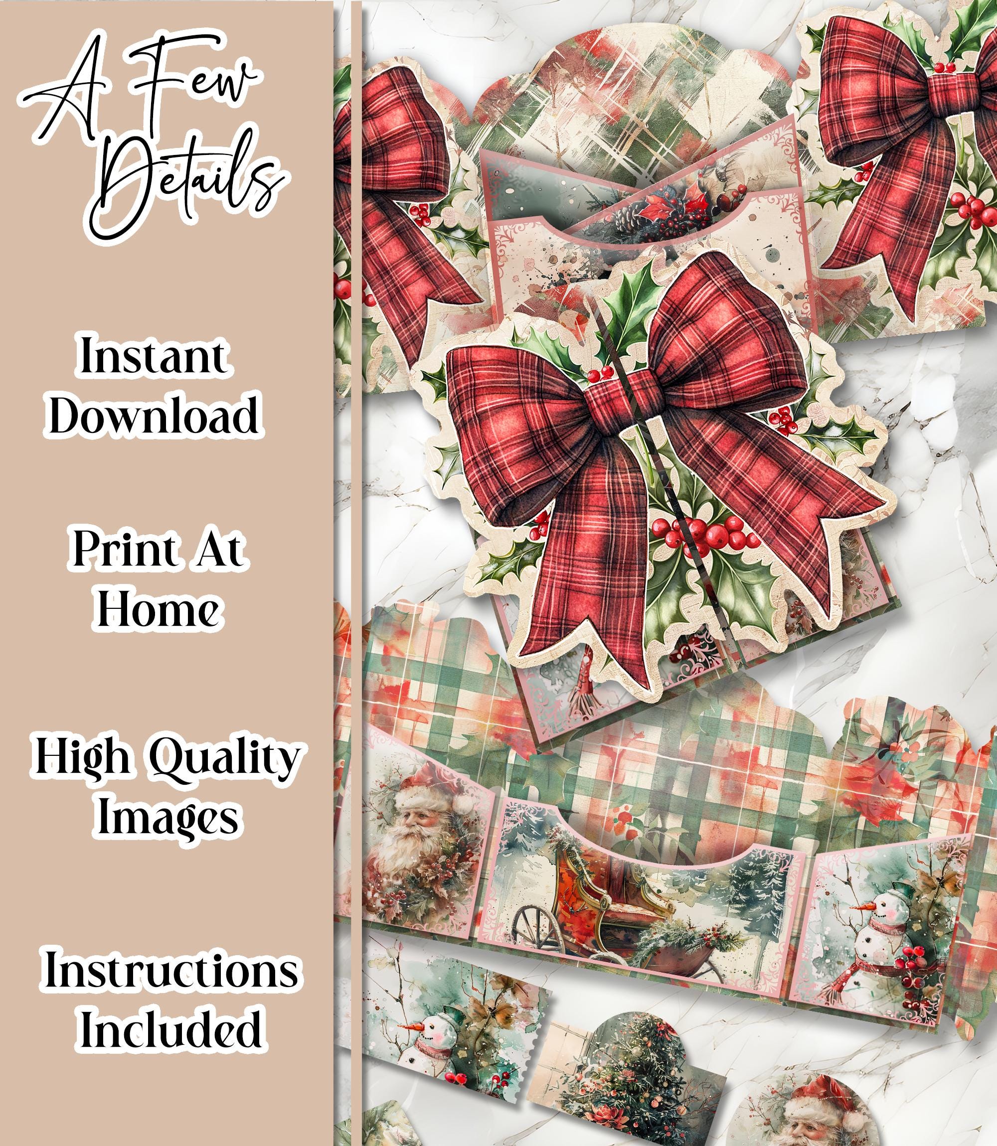 Christmas Junk Journal Kit Plaid Christmas Folio Junk Journal Kit ...