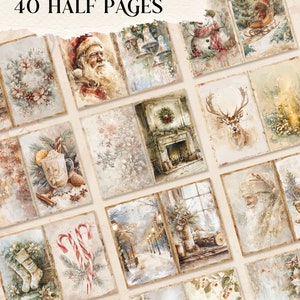 Beige Christmas Junk Journal Kit Mixed Media Holiday Junk Journal ...