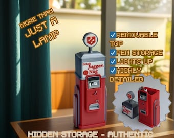 Cold War Juggernog Lamp: COD Zombies Perk Machine Replica with Hidden Pen Storage