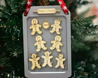 Custom Gingerbread Family Christmas Ornament 2024 - Personalized Holiday Keepsake