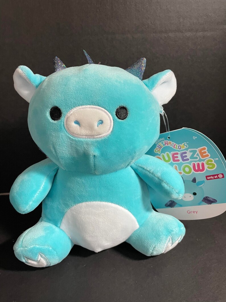 Squishmallow 8 Grey Dragon Squeezemee Exclusive W/custom Etsy