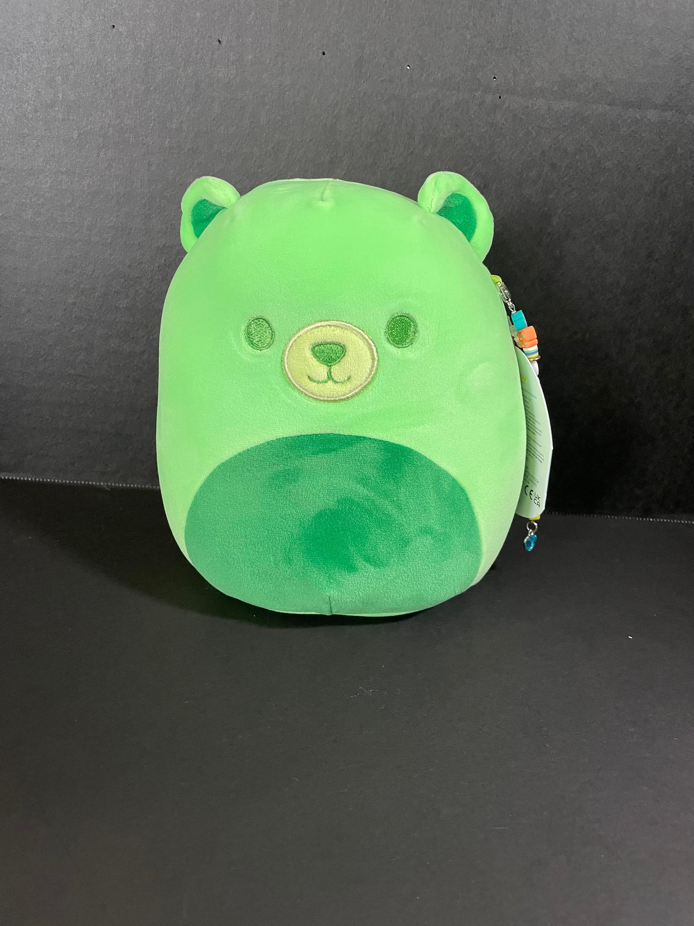 Squishmallow 8 Gobo Gummy Bear Green W/custom Hand-made Beaded I