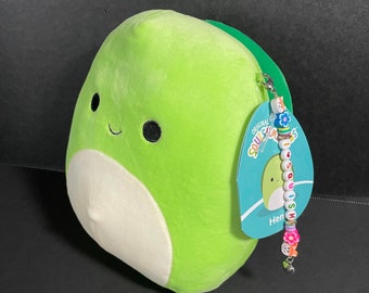 Squishmallow 7.5 Henry the Turtle W custom Hand made Beaded I Love
