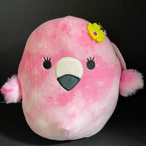 Squishmallow 8 Cookie Flamingo W/custom Hand-made Beaded I Love SQUISH  Clip-on Charm Collectible 