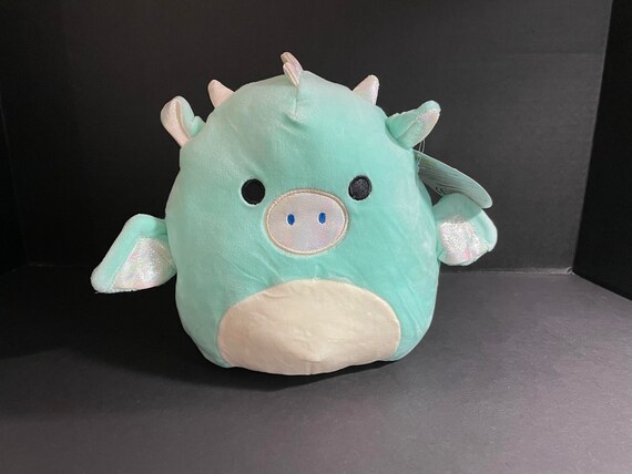 Squishmallow 8 Miles Aqua Dragon W/custom Hand-made Beaded I Love