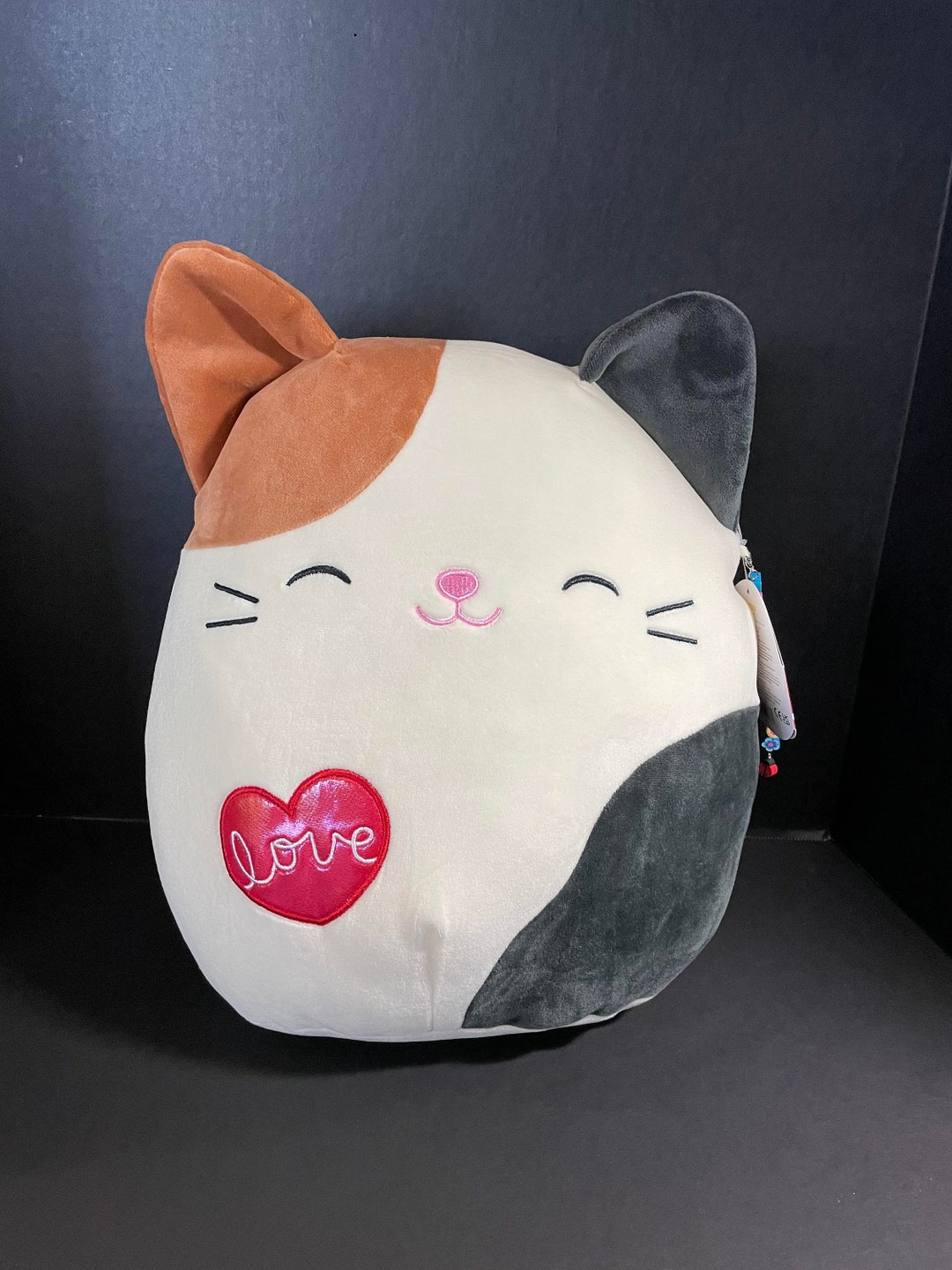 Squishmallow 12 Cam Calico Cat Appliqued love Heart W/custom Handmade