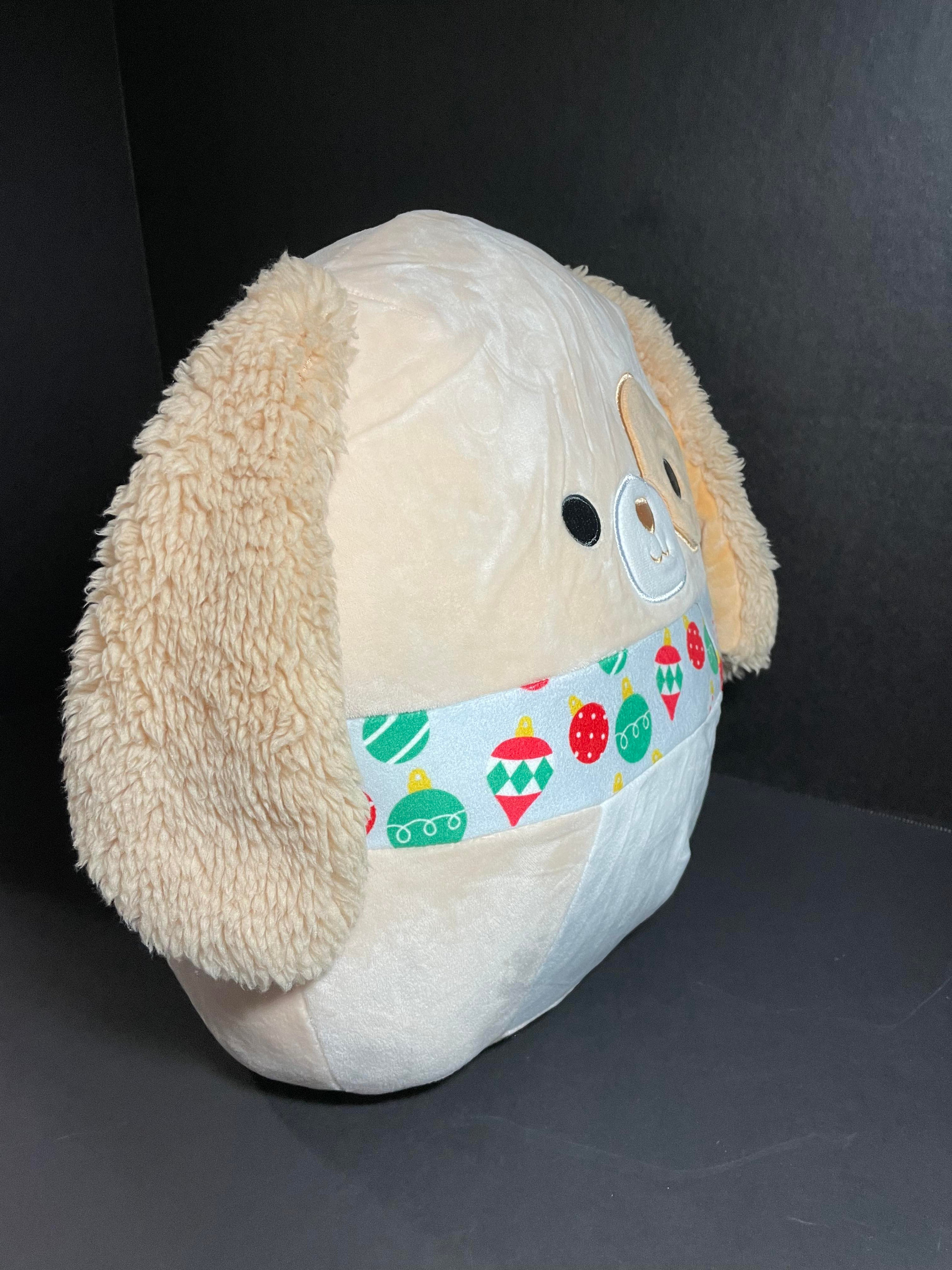 Squishmallow 12 Harris the Dog Holiday W/custom Hand-made Beaded I Love  SQUISH Clip-on Charm Collectible 
