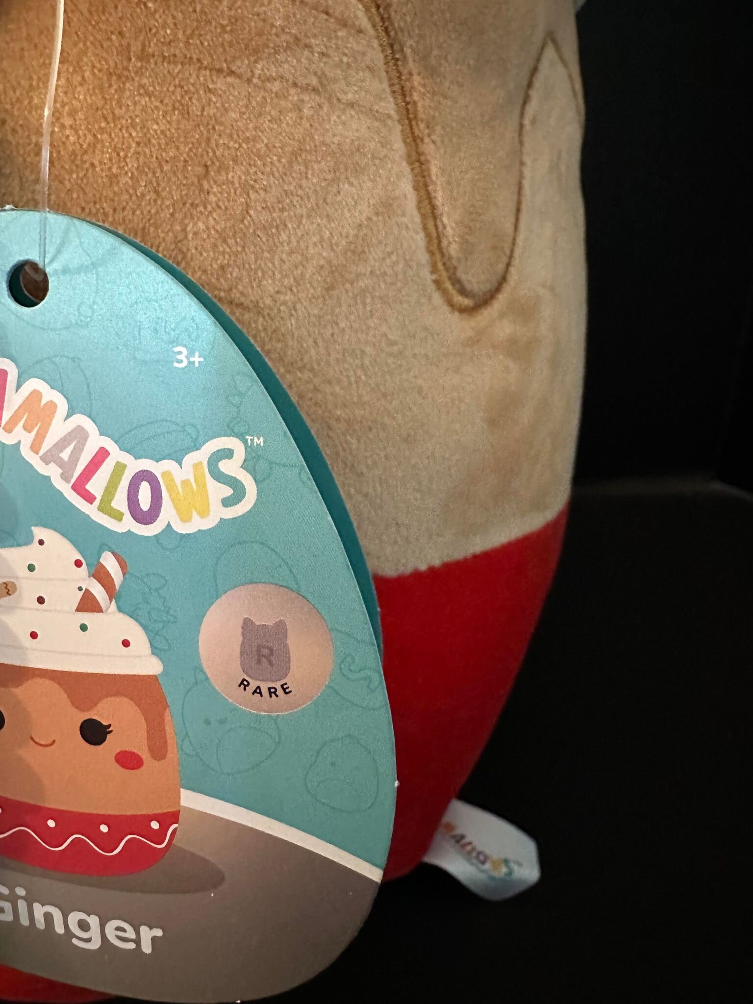 Squishmallow 11 Ginger Rare Holiday Gingerbread Latte' W/custom Beaded  Hand-made I Love SQUISH Clip-on Charm Collectible 