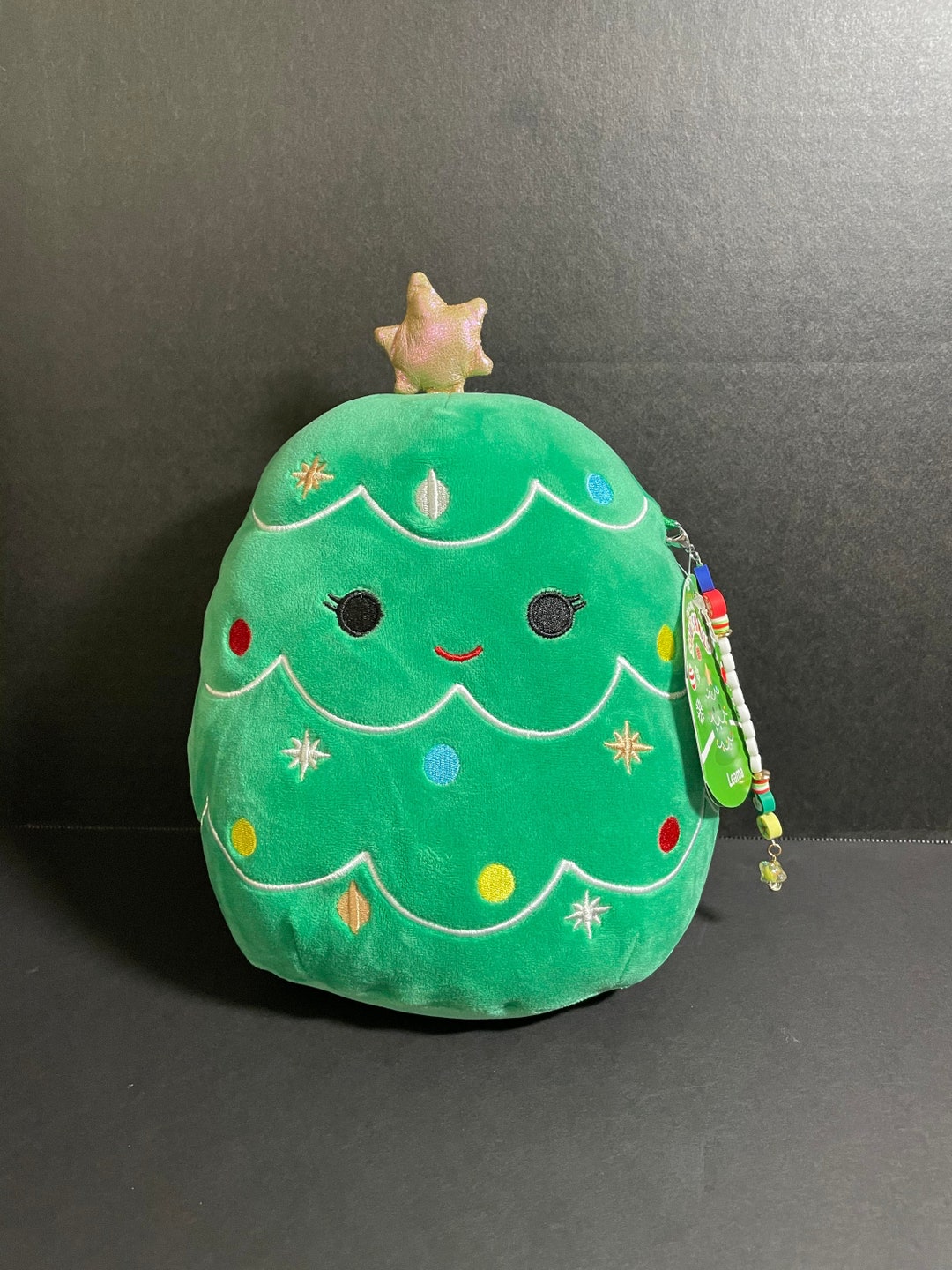Squishmallow 810 Leama Christmas Tree W/custom Handmade Beaded I Love