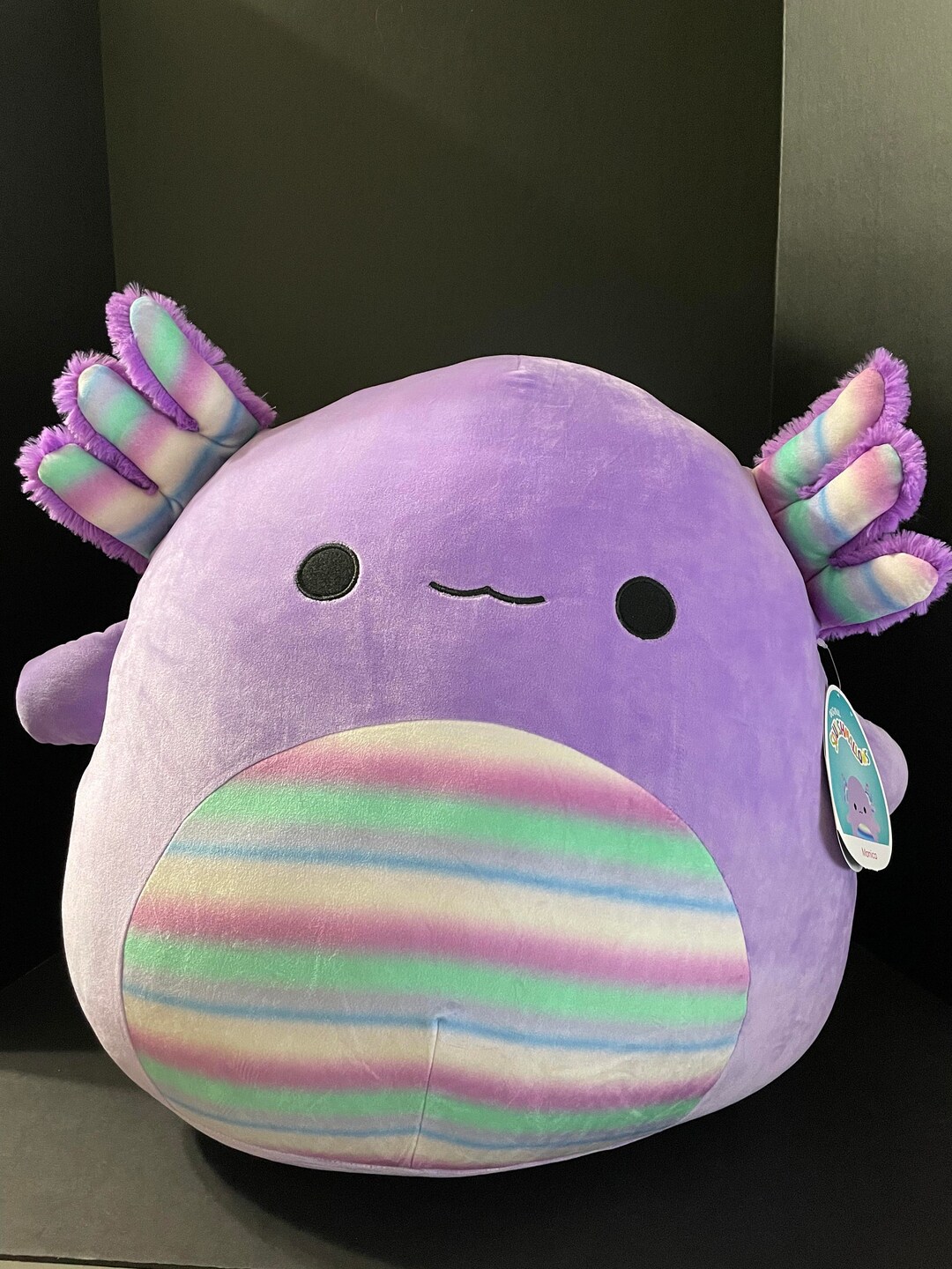Squishmallow 20 Monica Axolotl W/custom Hand-made Beaded I Love SQUISH ...