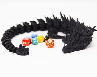 Articulated Dragon Elder Desert Dragon | 3D Printed Dragon Articulated Fidget | Flexi Dragon