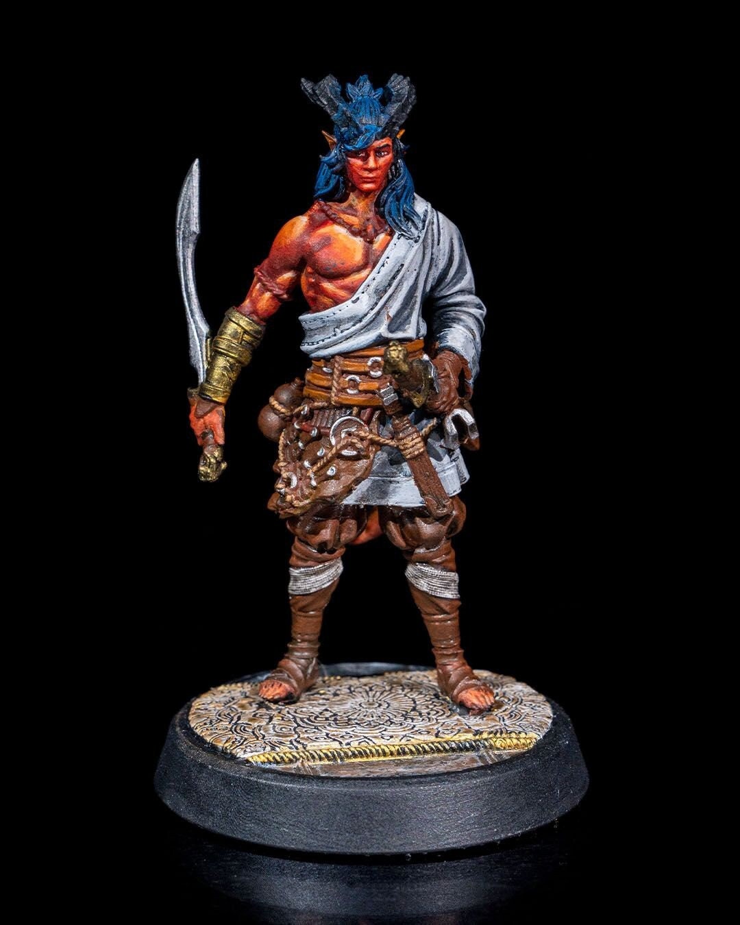 Tiefling Miniature for Dnd Male Tiefling Fighter Miniature Dnd Figure ...