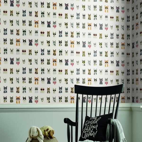 Cat Wallpaper Peel and Stick Etsy