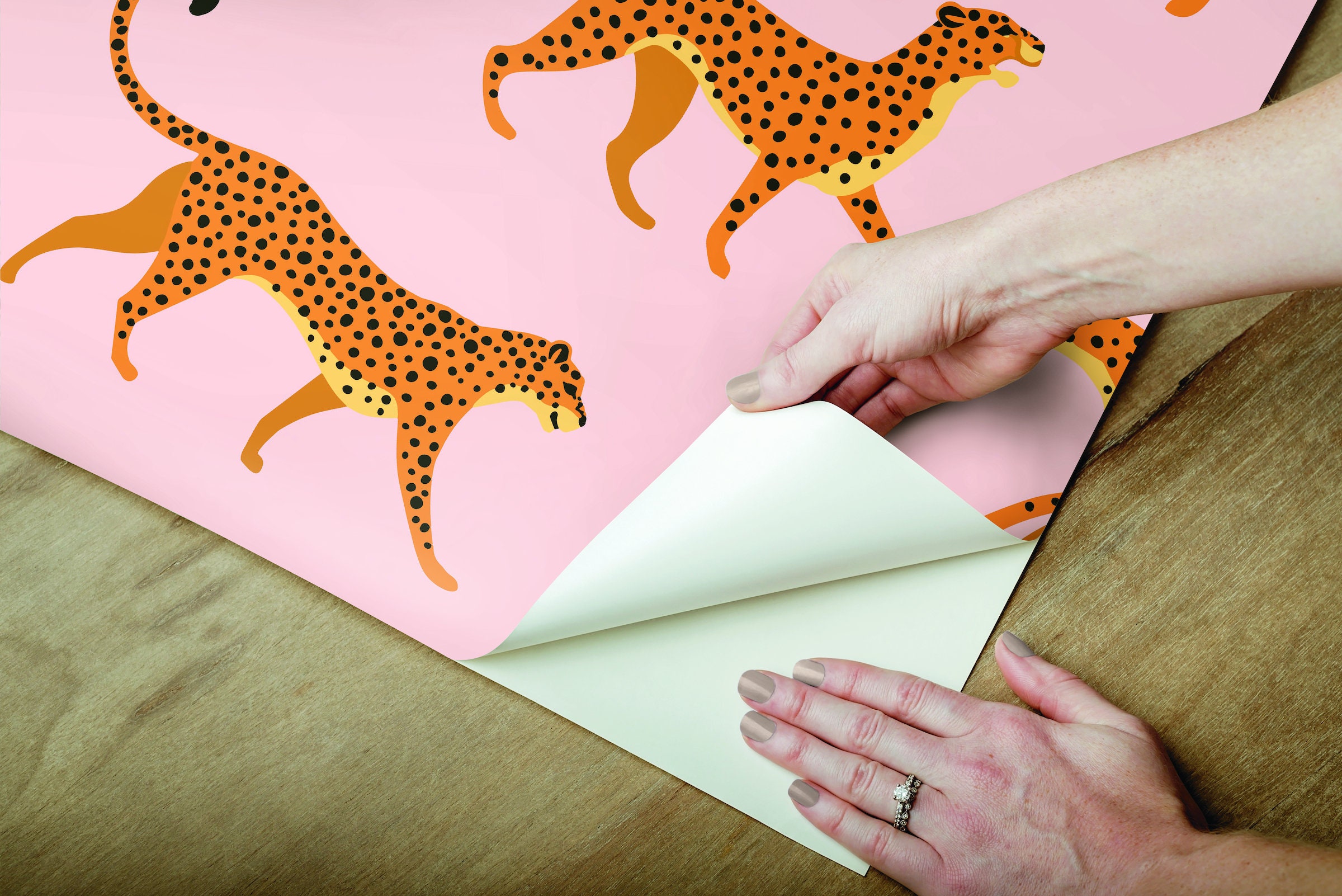 CHEETAH PEEL and STICK Wallpaper Etsy