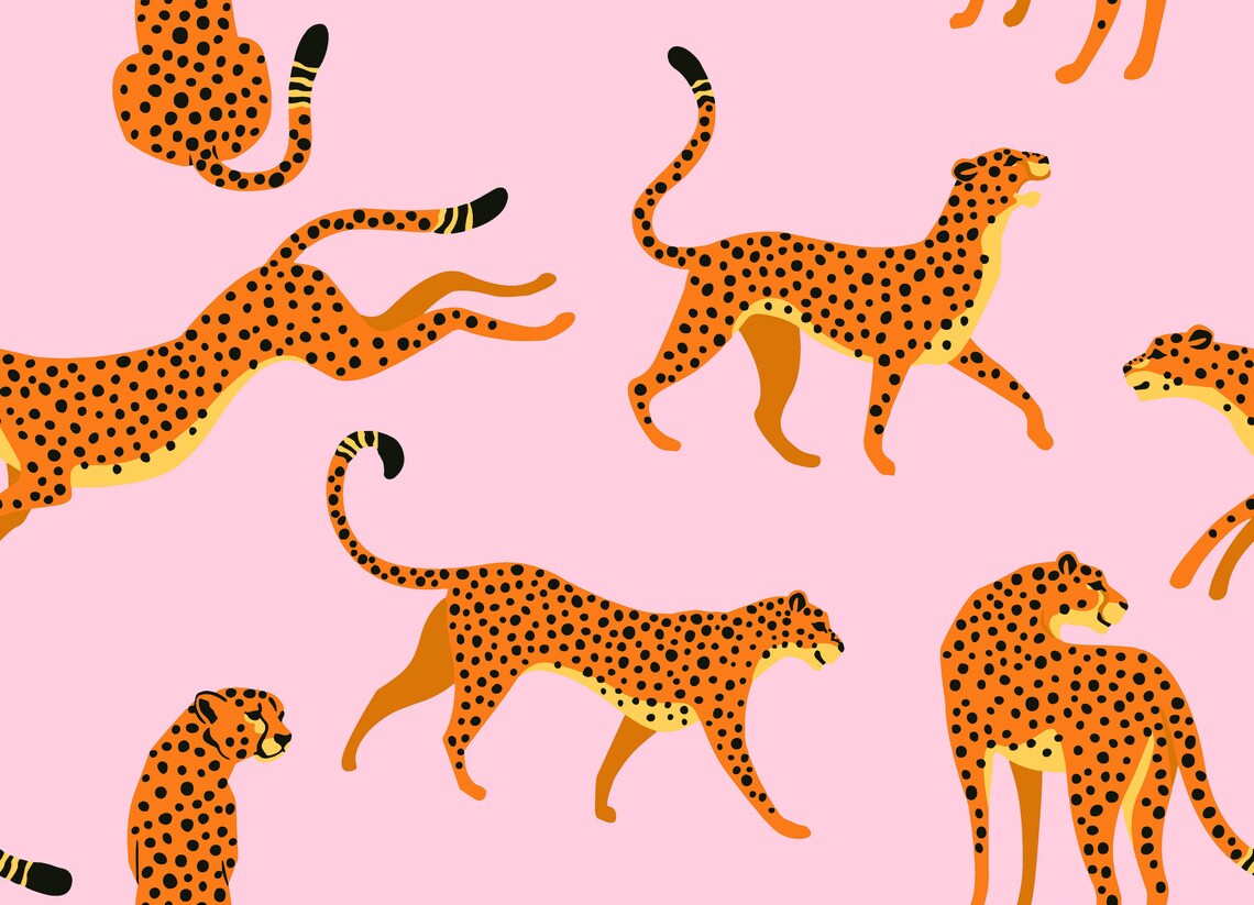CHEETAH PEEL and STICK Wallpaper Etsy