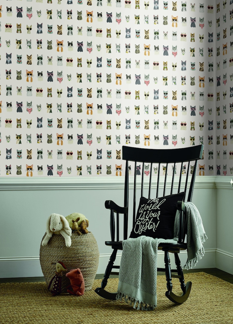 COOL CATS PEEL and Stick Wallpaper - Etsy