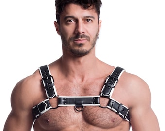 Vegan Harness in Schwarz & Weiß