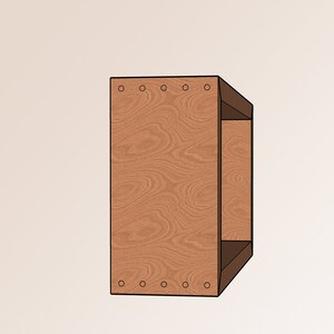Peut inclure: Une &eacute;tag&egrave;re en bois avec une finition en bois de grain brun clair. L'&eacute;tag&egrave;re a un design simple avec une seule &eacute;tag&egrave;re et est faite de contreplaqu&eacute;. L'&eacute;tag&egrave;re a une s&eacute;rie de petits trous le long des bords sup&eacute;rieur et inf&eacute;rieur.