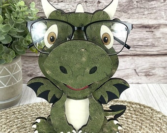 Dragon Eyeglass Holder Hand Painted, Perfect Gift for Mythical Dragon Lovers, Fantasy Home Decor or Desk Accessory for Eyewear