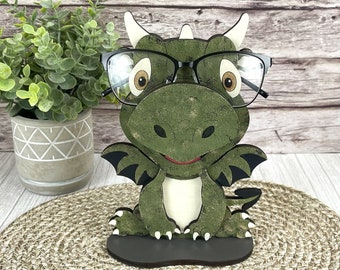 Dragon Eyeglass Holder Hand Painted, Perfect Gift for Mythical Dragon Lovers, Fantasy Home Decor or Desk Accessory for Eyewear
