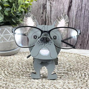 Grey Frenchie Eyeglass Holder Hand Painted Adorable French Bulldog Glasses Stand perfect Gift for Frenchie Lovers functional Desk Accessory Etsy