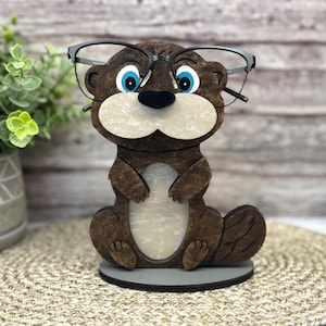 Otter Eyeglass Holder, Cute Animal Glasses Stand, Gift for Otter Lovers, Eyewear Desk Accessory for Home or Office, Otter Readers Display