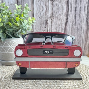 Mustang Eyeglass Holder Hand Painted, Classic Car Glasses Stand great Work Desk Accessory for your Eyewear,Perfect Gift for Mustang Lovers,