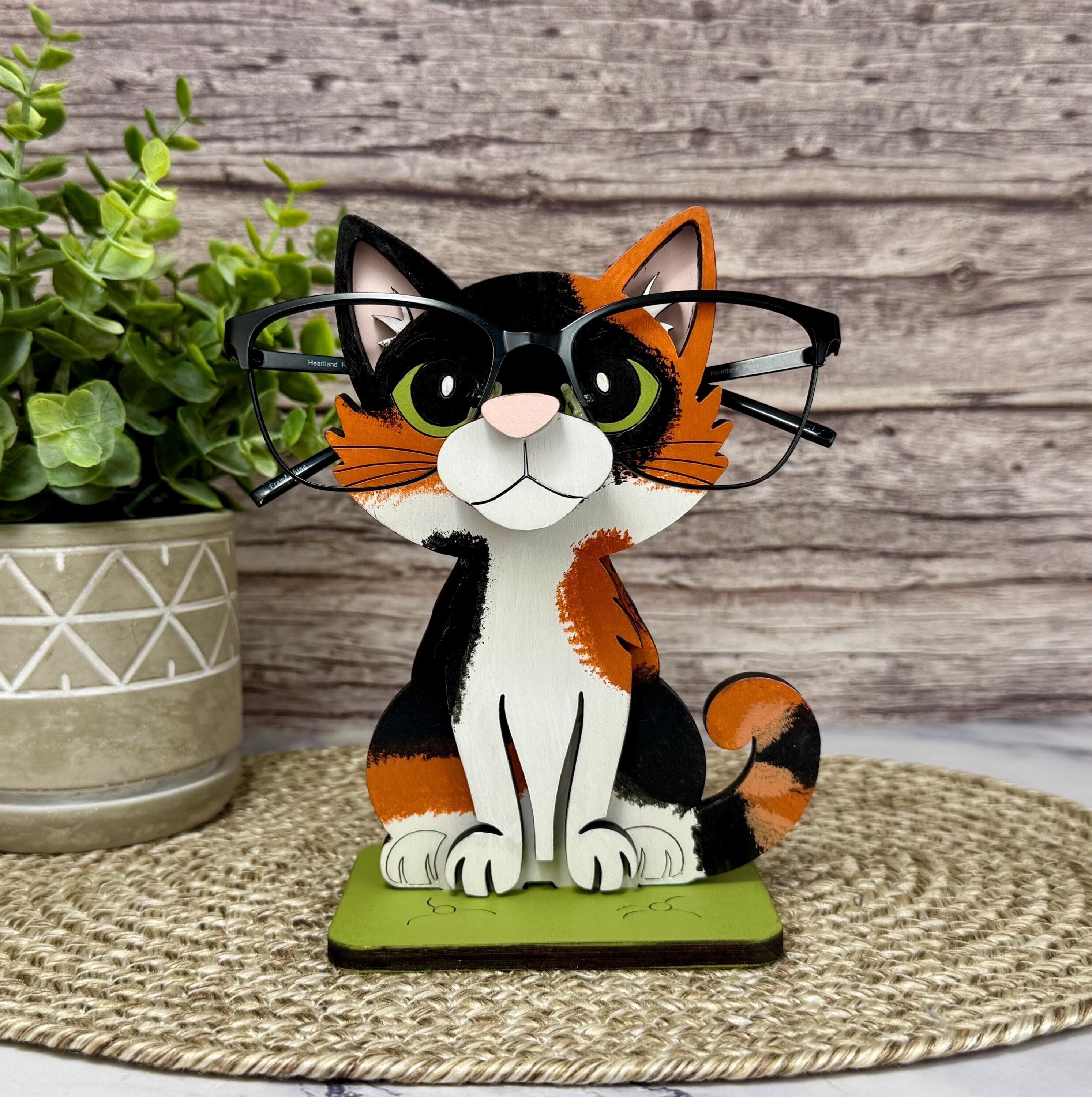 thumbnail image 2 of Cute Phone Stand Cute Cat Glasses Holder Stand - Desk Organizer For Eyewear & Small Items Glasses Storage Holder 2 of 13