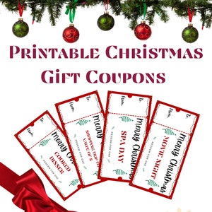 Printable Digital Coupons | Christmas Gift | Gift Coupon Templates | Last Minute Gifts | Custom Gift Voucher