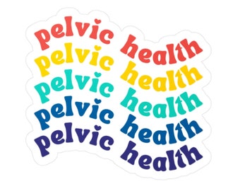 Pelvic Floor Physical Therapy Sticker | Pelvic Health Retro Rainbow Sticker | Women's Health Kiss-Cut Sticker | Gift for Pelvic Floor PT |