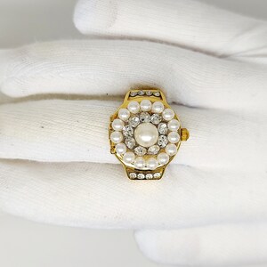 Vintage Digits Pearl Hidden Watch Gold Tone by Migi unsigned Works - Etsy