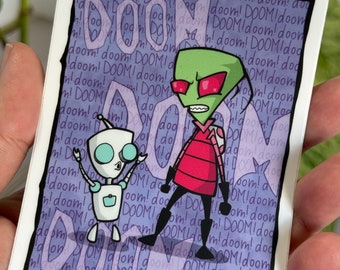 Doom Song | Invader Zim | Gir | Fan Art | Vinyl Sticker