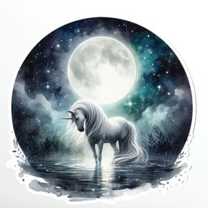 Sticker licorne magique Sticker fantaisiste Sticker art licorne Sticker papeterie licorne Sticker créature mythique Sticker licorne pour ordinateur portable
