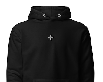 Geborduurde Cross Hoodie | Christelijke Sweatshirt