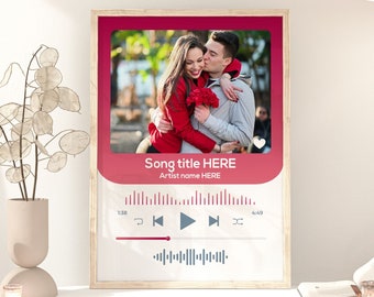 Gift Idea - Our First Date, Song Frame. Customised Gifts For Couples, Personalised Picture Frames With Your Favourite Song And Picture.