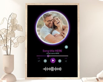 Custom Song Lyric Print, Personalized Music Poster, Anniversary Gift