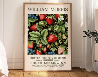 Gift For Mom - A Wall Art By William Morris, Strawberries Print Home Decor, A Mid Century Modern Poster Or Canvas Wall Art. Various Sizes.