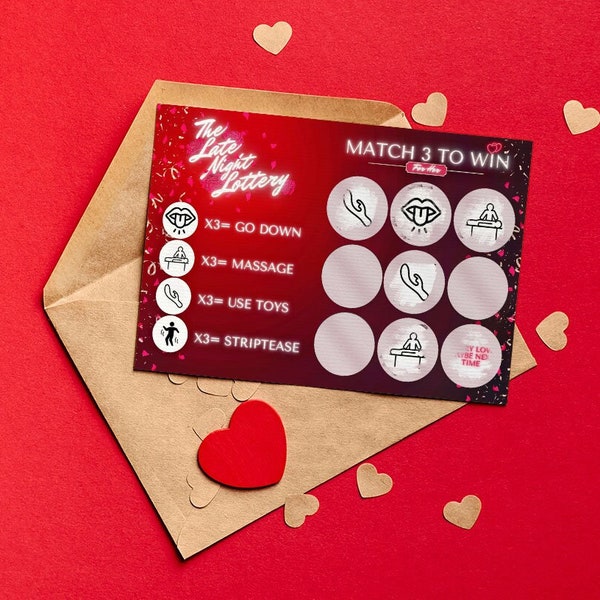 Naughty Scratch Card for her: Sex Scratch Card, Birthday Gift for Her or Gift for Girlfriend, Gift for Wife, Couples Valentines Gift for her