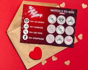 Naughty Scratch Card for her: Sex Scratch Card, Birthday Gift for Her or Gift for Girlfriend, Gift for Wife, Couples Valentines Gift for her