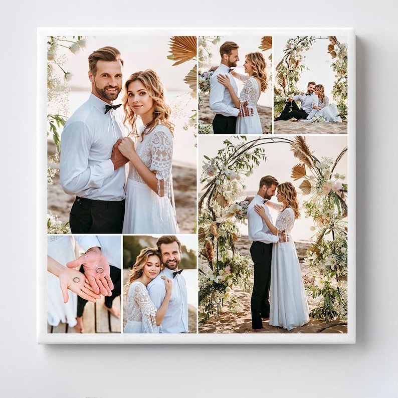 photo colage on a framed canvas print with 6 pictures